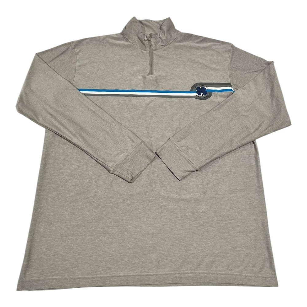 Black Clover Men's M Gray Quarter-Zip Pullover Athletic Long‎ Sleeve Shirt